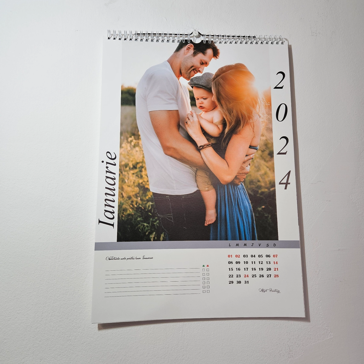Calendar personalizat A3 cu checklist Allset Printing Oradea